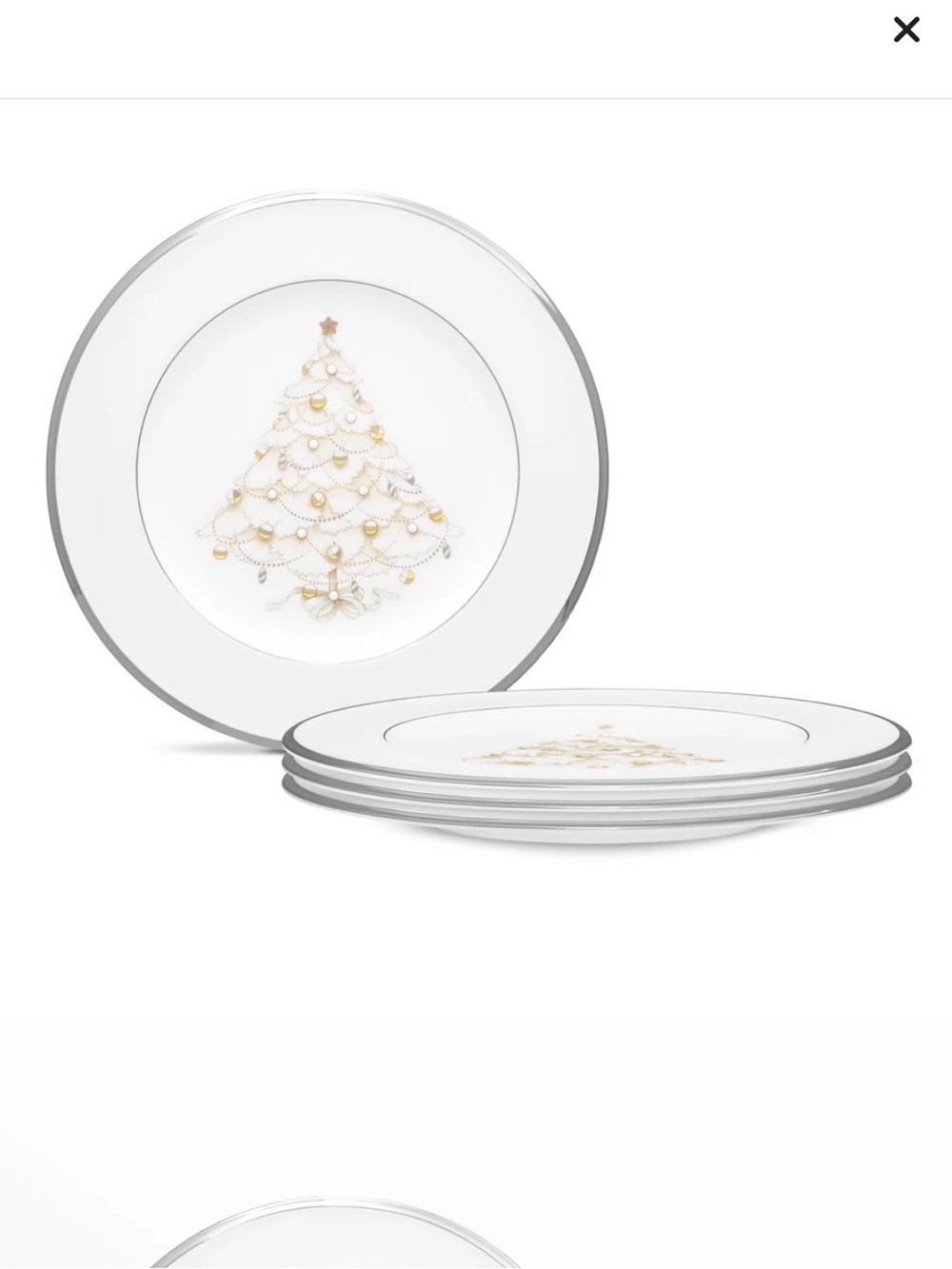 NWT Set of 4: NORITAKE Bone China Palace Christmas Platinum 4781 8.5"
SALAD - Picture 3 of 7